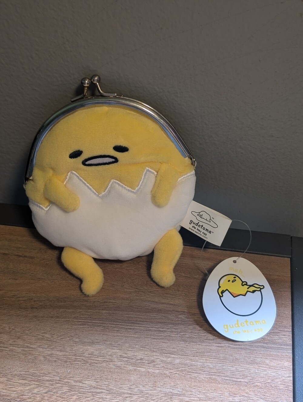Sanrio Gudetama The Lazy Egg Plush Coin Purse Wallet NEW